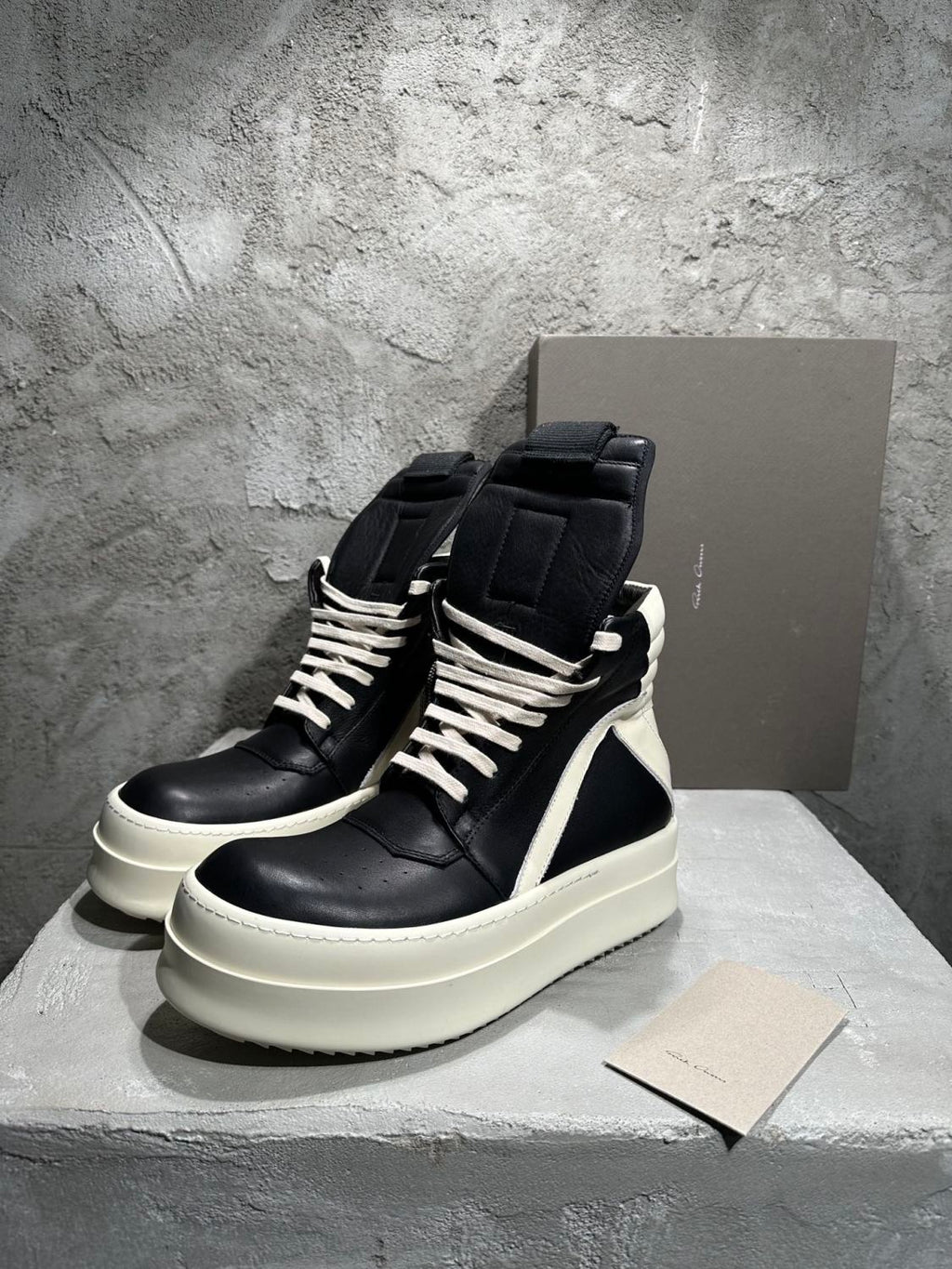 Rick Owens Men's And Women's Fall/winter Fashion Casual Round Toe Lace Up High Top Thick Sole Side Zip Sneakers Shoes #79252