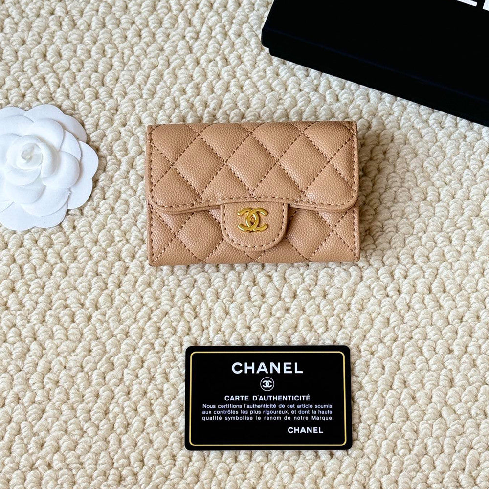 Chanel Classic Card Holder New Black Cf Caviar Calfskin Flap Card Holder With Gold Buckle Ap0214  Bag Bags #196876