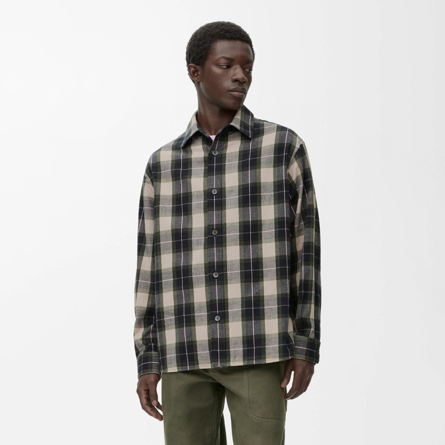 Loewe Men's And Women's Spring/Fall Fashion Casual Checkered Collared Single Breasted Long Sleeve Shirt #78827