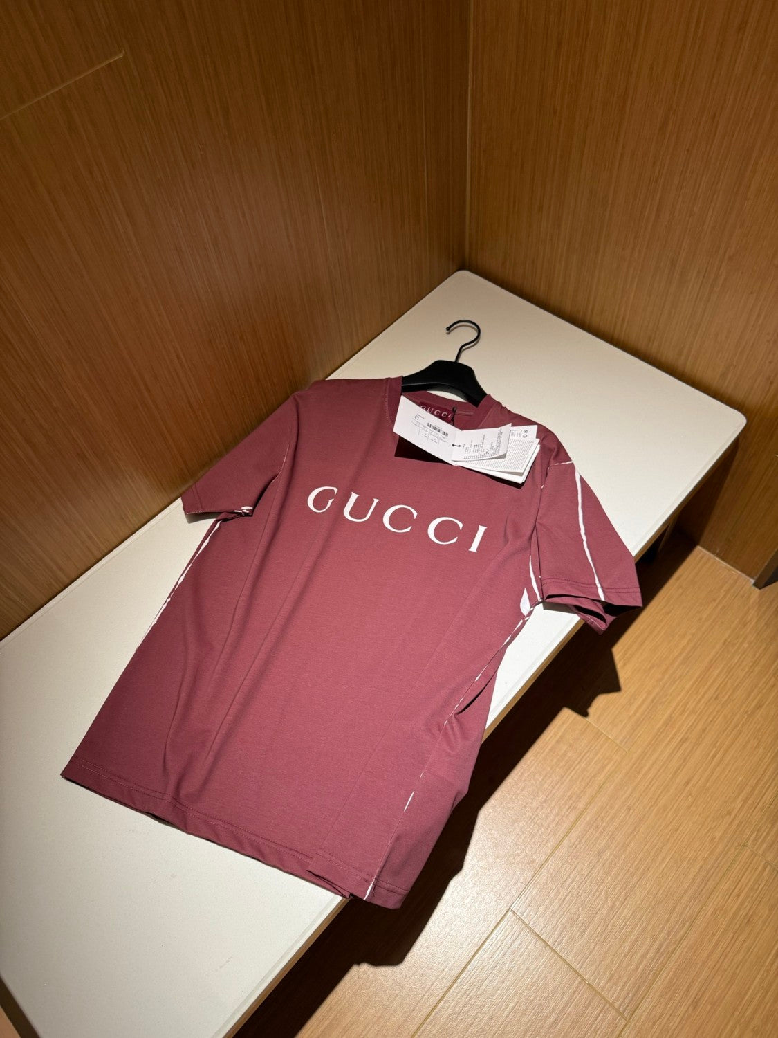 Gucci Men's Summer Solid Color Letter Print Round Neck Cotton Short Sleeve T-Shirt #75964