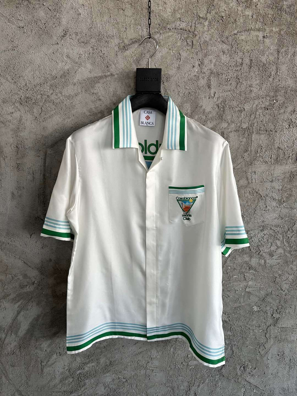 Casablanca Metaphysical Tennis Icon Short Sleeve Silk Shirt Shorts #337184