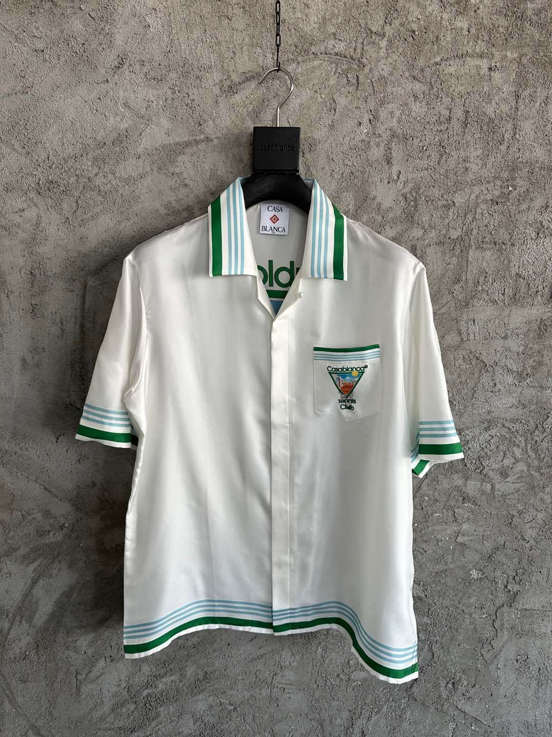 Casablanca Metaphysical Tennis Icon Short Sleeve Silk Shirt Shorts #337184