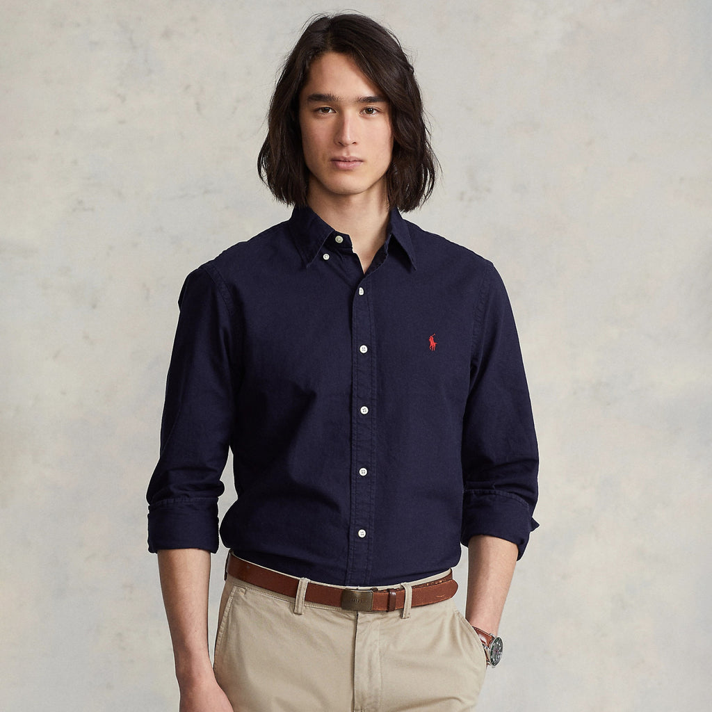 Ralph Lauren Men's Spring and Fall Logo Embroidery Fitted Single Breasted Long Sleeve Shirt #72613