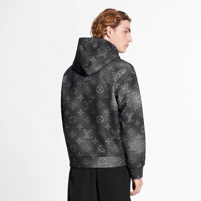 Louis Vuitton Men's Spring/Autumn Black Logo Printed Classic Hooded Sweatshirt #74298