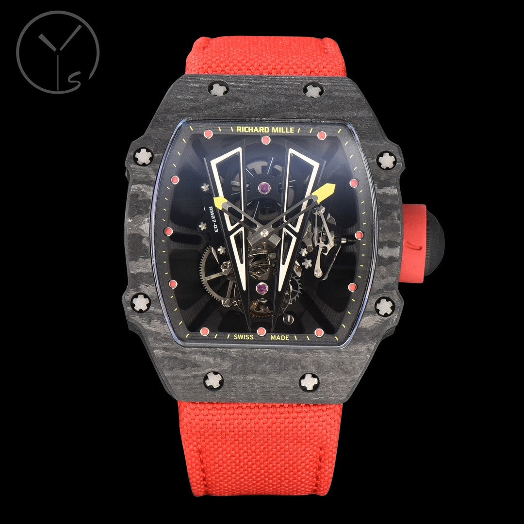 Richard Mille Men's Fabric Strap Anti-Glare Sapphire Glass Manual Mechanical Movement Watch #98592