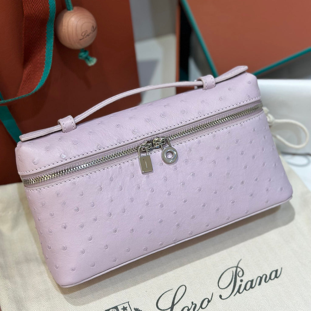 Loro Piana Extra pocket L19 Extra Pocket Women's Solid Color Double Zipper Closure Calfskin Shoulder Bag Bags #75346