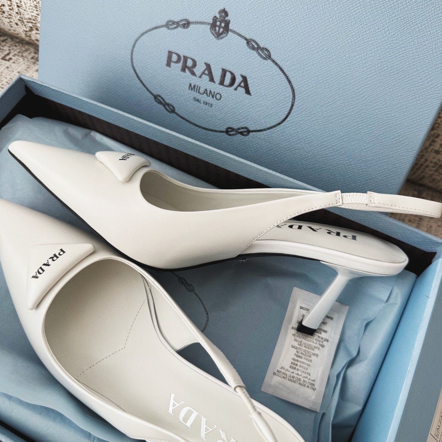 PRADA Suede Leather Slingback Pumps#388476