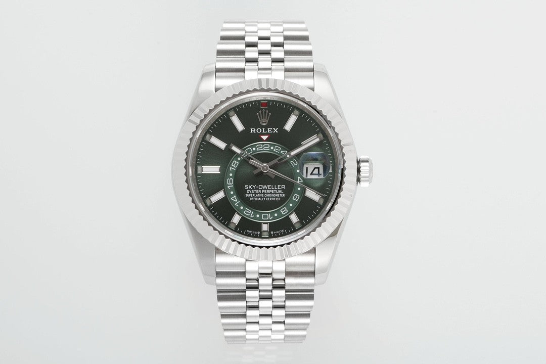 Rolex Men's Automatic Mechanical Movement Waterproof Solid Color Dial Stainless Steel Case Watch #72393