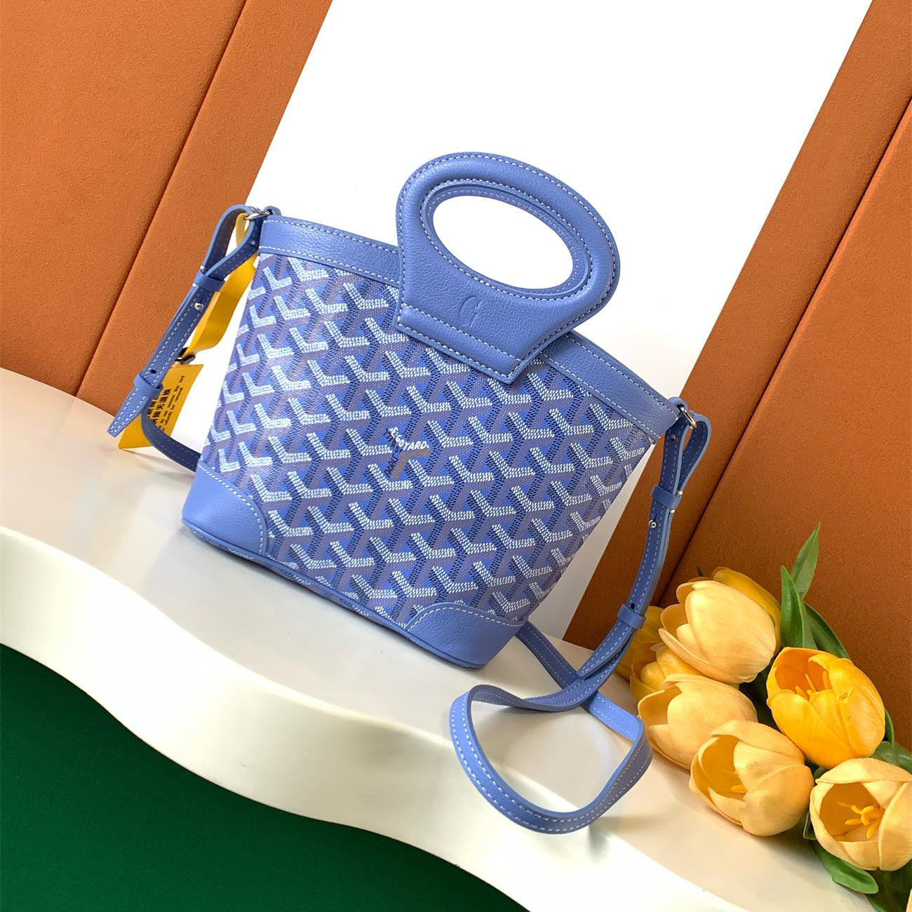 GOYARD Beluga Women's Y-shaped Floral Print Adjustable Detachable Shoulder Strap Canvas And Calfskin Shoulder Mini Bag Crossbody Handbag Bags #77441