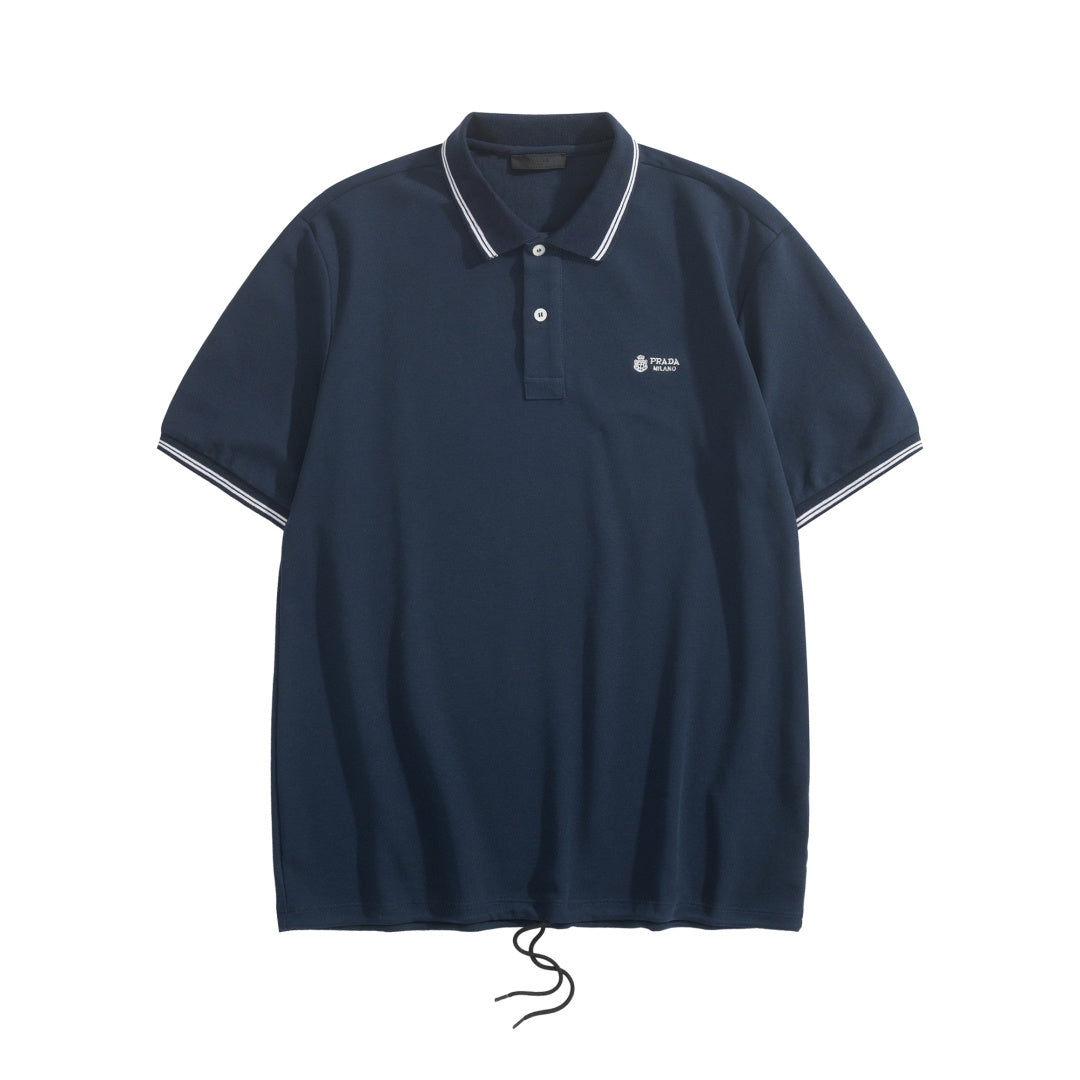 Prada Logo Embroidered Drawstring Polo #377664