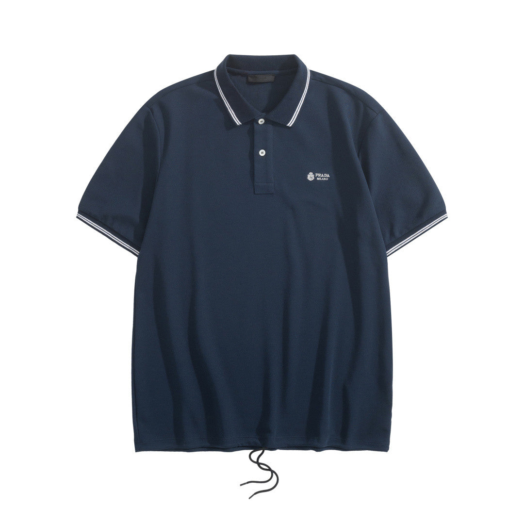 Prada Logo Embroidered Drawstring Polo #377664