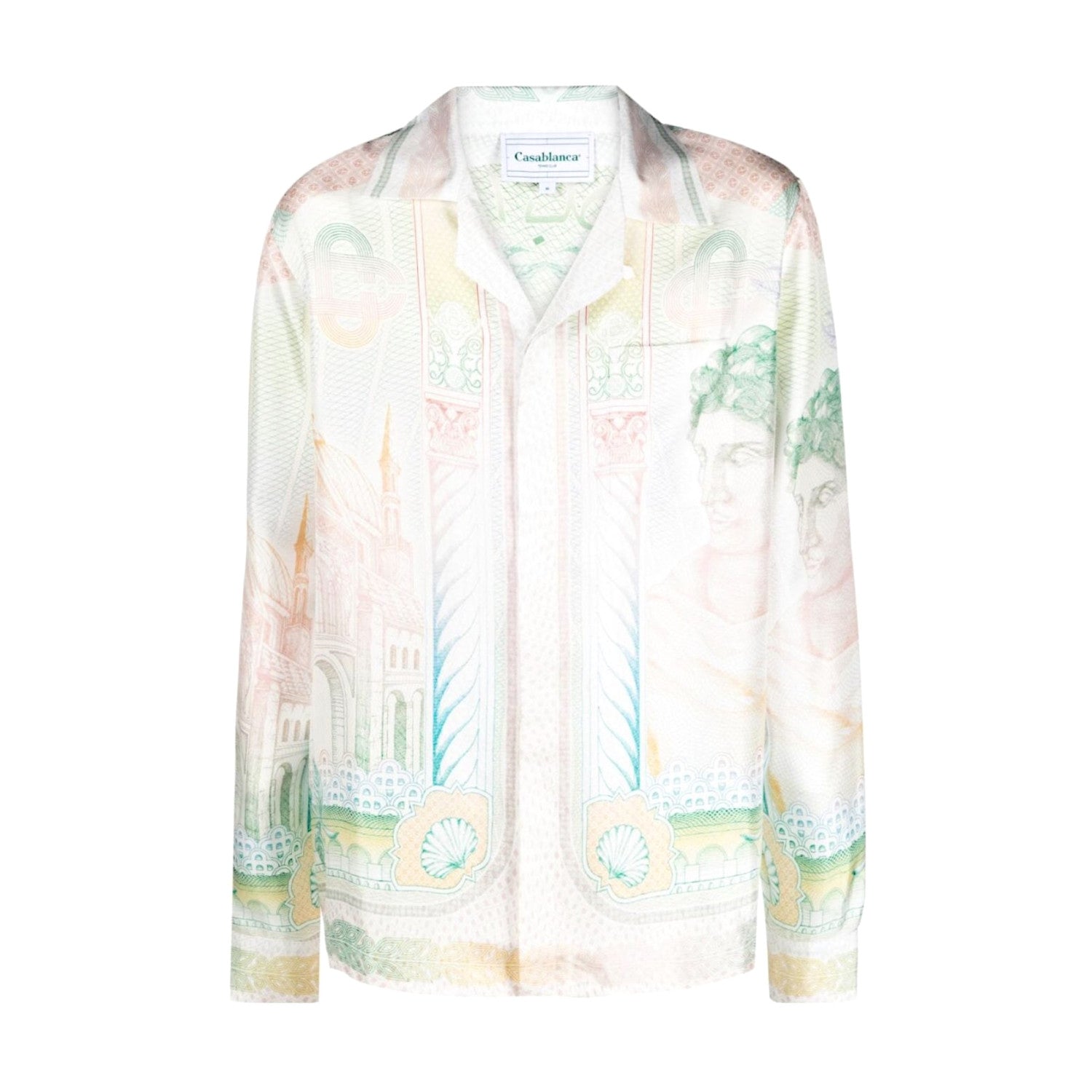 Casablanca Men's Summer Portrait Print Lapel Long Sleeve Single Breasted Shirt #73579
