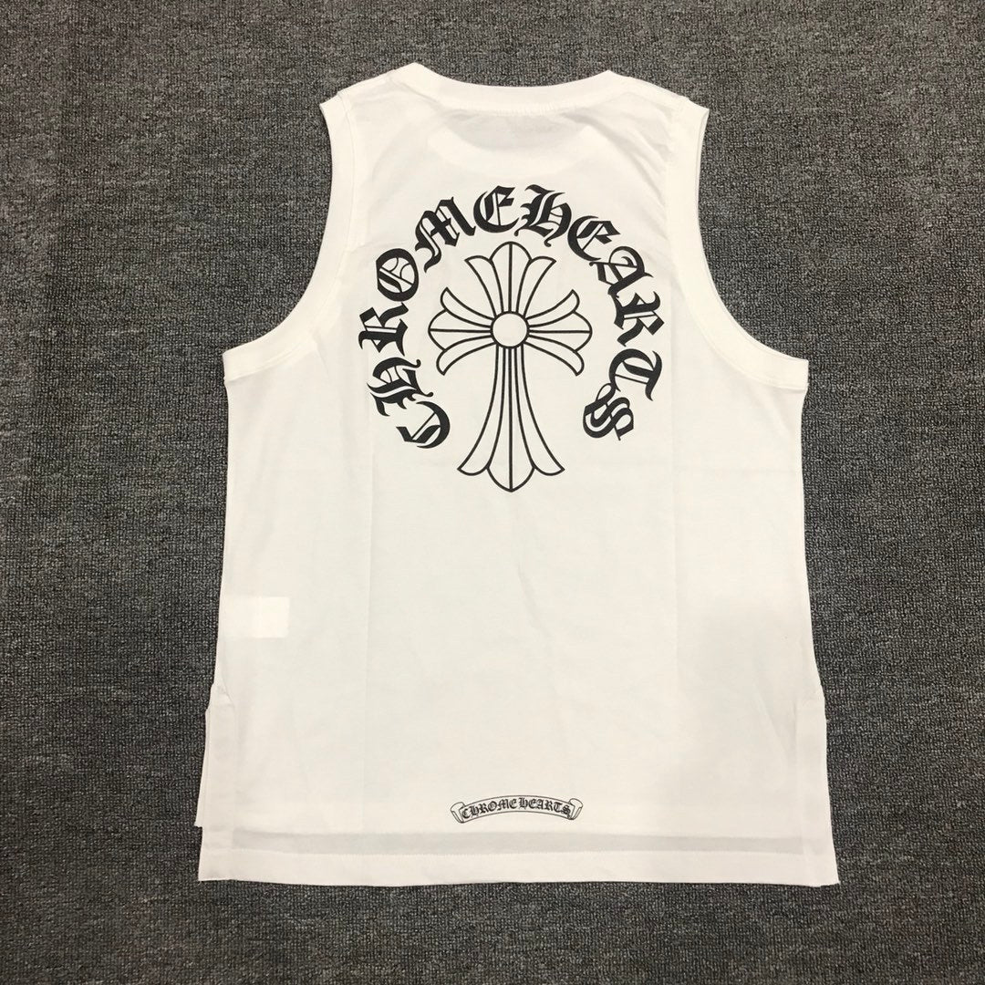 Chrome Hearts Men's Summer Logo Letter Print Round Neck Pullover Sleeveless Tank Top Vest #72262