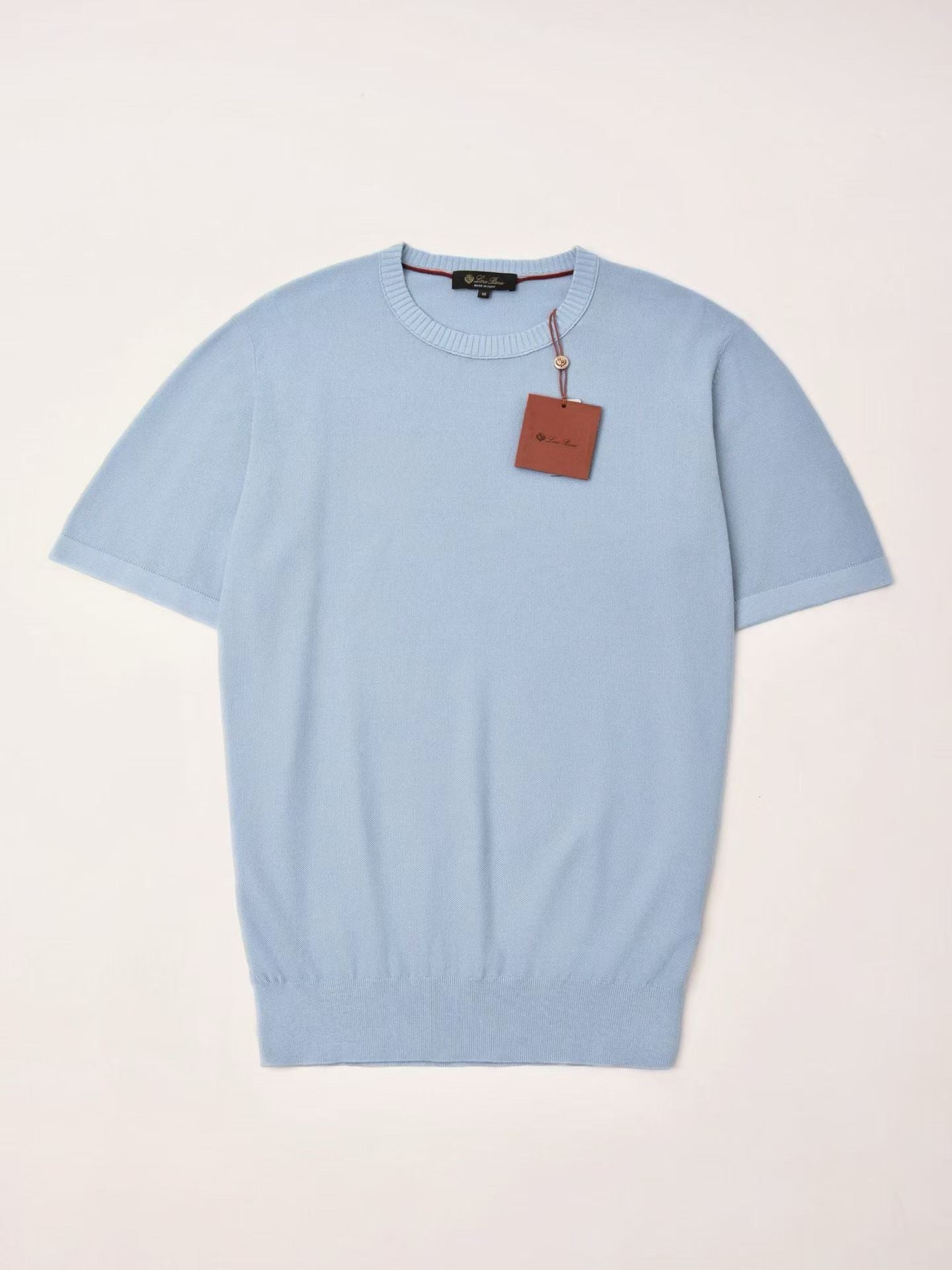 Loro Piana Solid Color Round Neck Pullover Short Sleeve T-shirt #377035