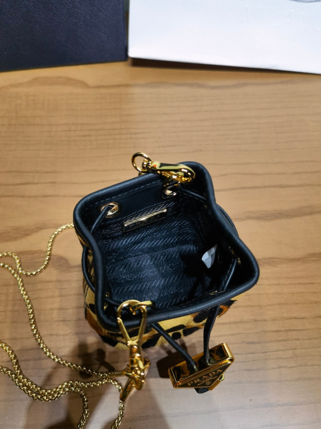 Prada Honey Printed Leather Mini Pouch #300243