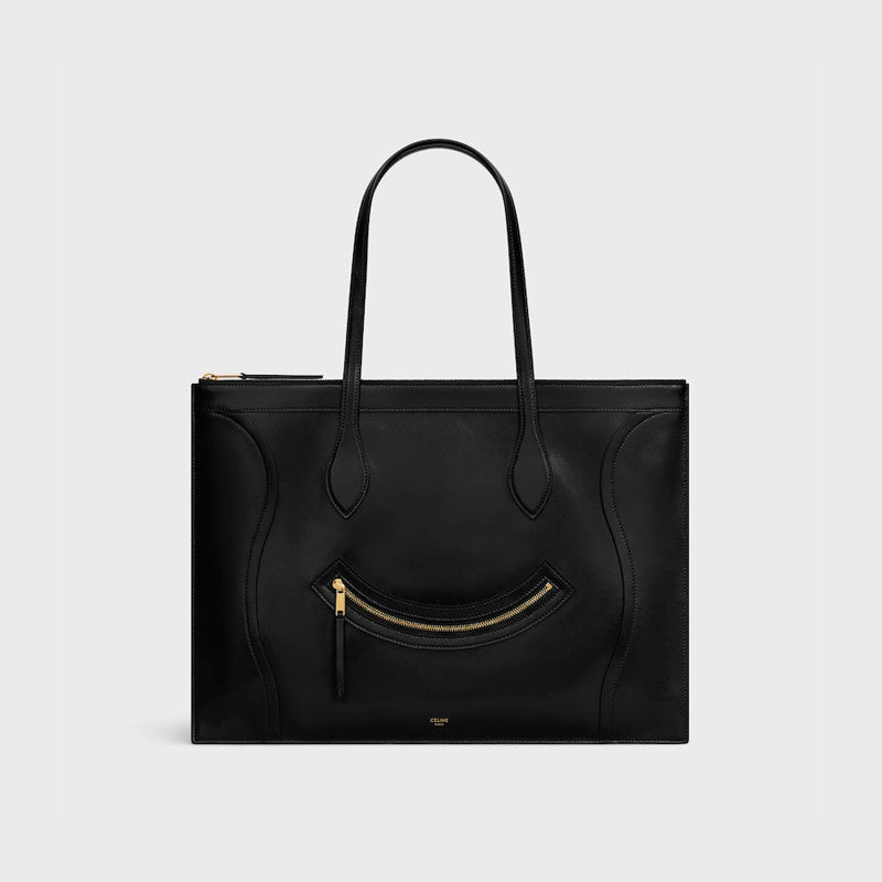 Celine Flat Cabas Smile Leather Bags Handbag Commuter Laptop Bag # 195374