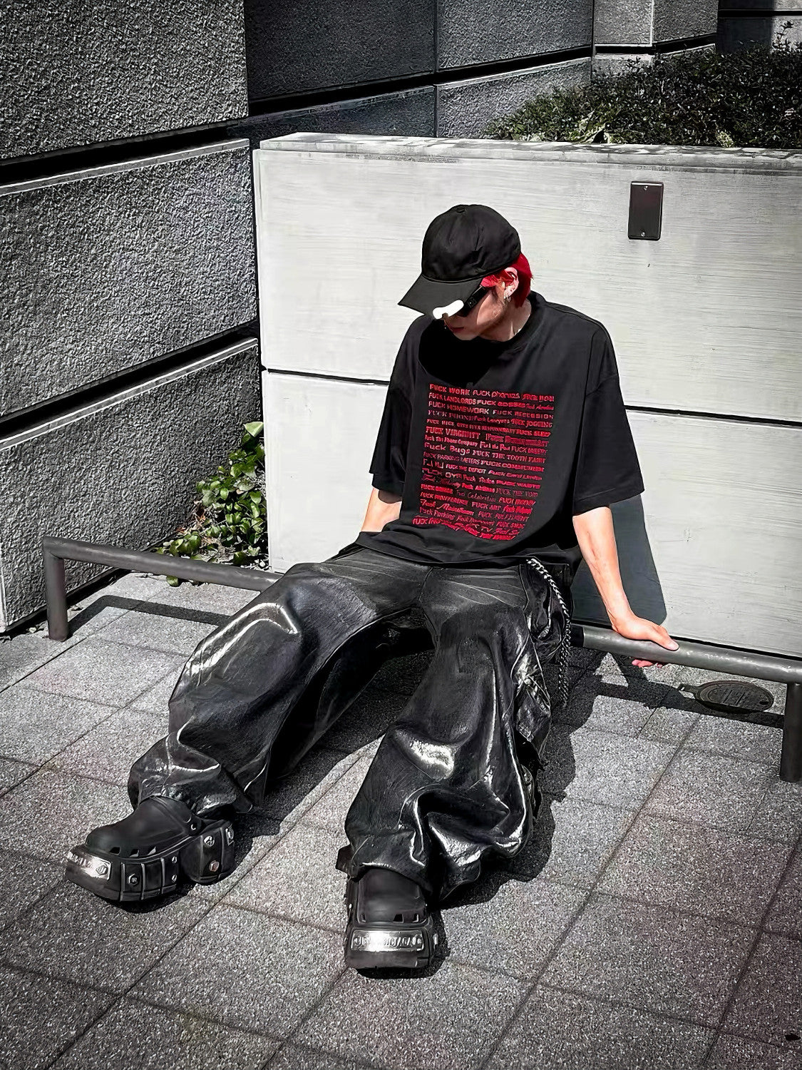 Vetements F*ck Letter Print Loose Fit Short Sleeve T-shirt Tee Men's Spring And Summer Retro High Street Trend Black Casual Top Ngvp #2479