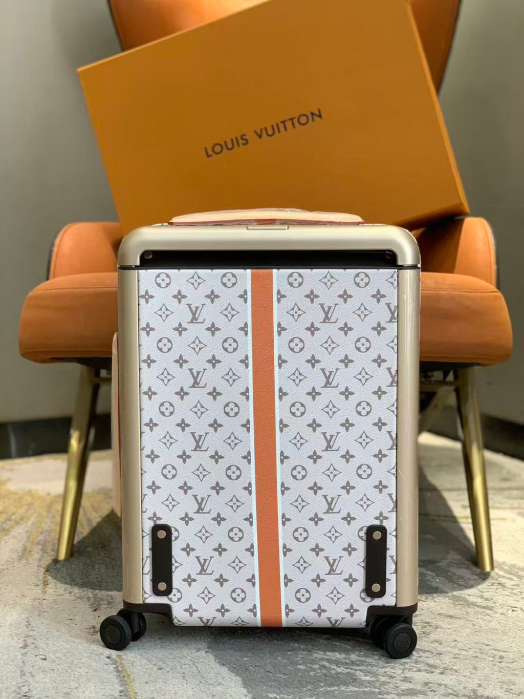 Louis Vuitton Horizon Beige Men's/women's 55cm Beige Alphabet Canvas Trolley Suitcase Fashion Luggage Box Bag Bags M10280 #82128A