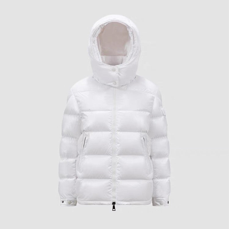 Moncler Men's Women's Maya Series Autumn And Winter Solid Color Zipper Short Warm Hooded Puffer Coat Down Jacket #71728