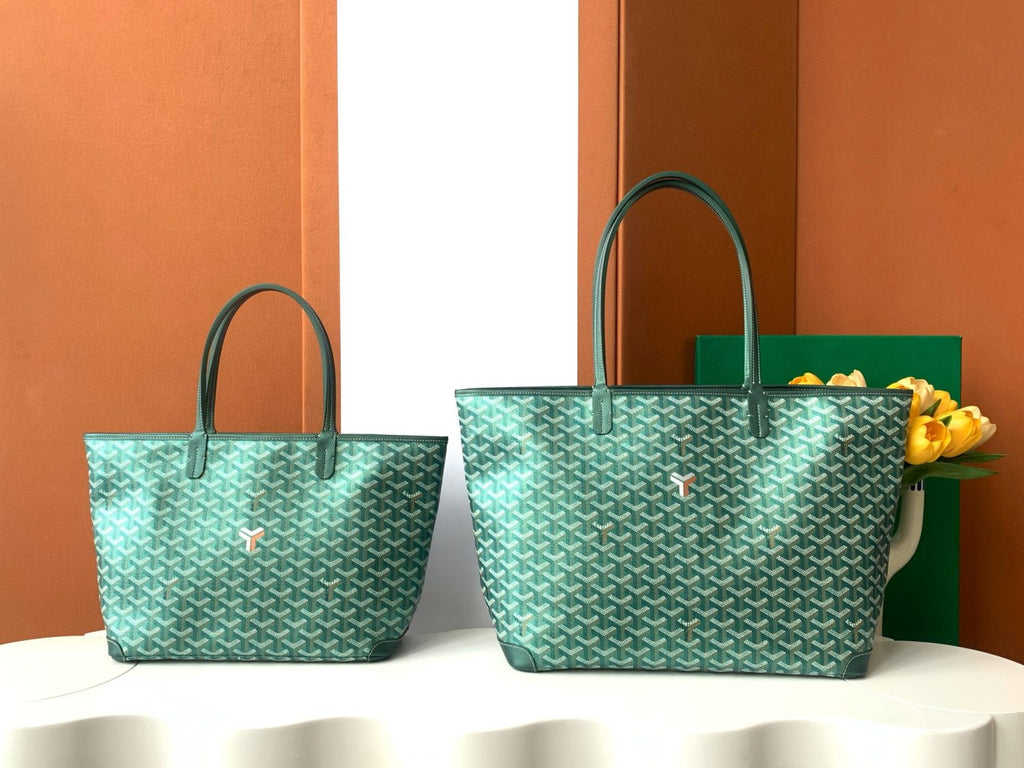 GOYARD Artois Men's Women's Y Word Old Flower Full Print Leather Shoulder Bag Zipper Closure Casual Tote Bags #77388