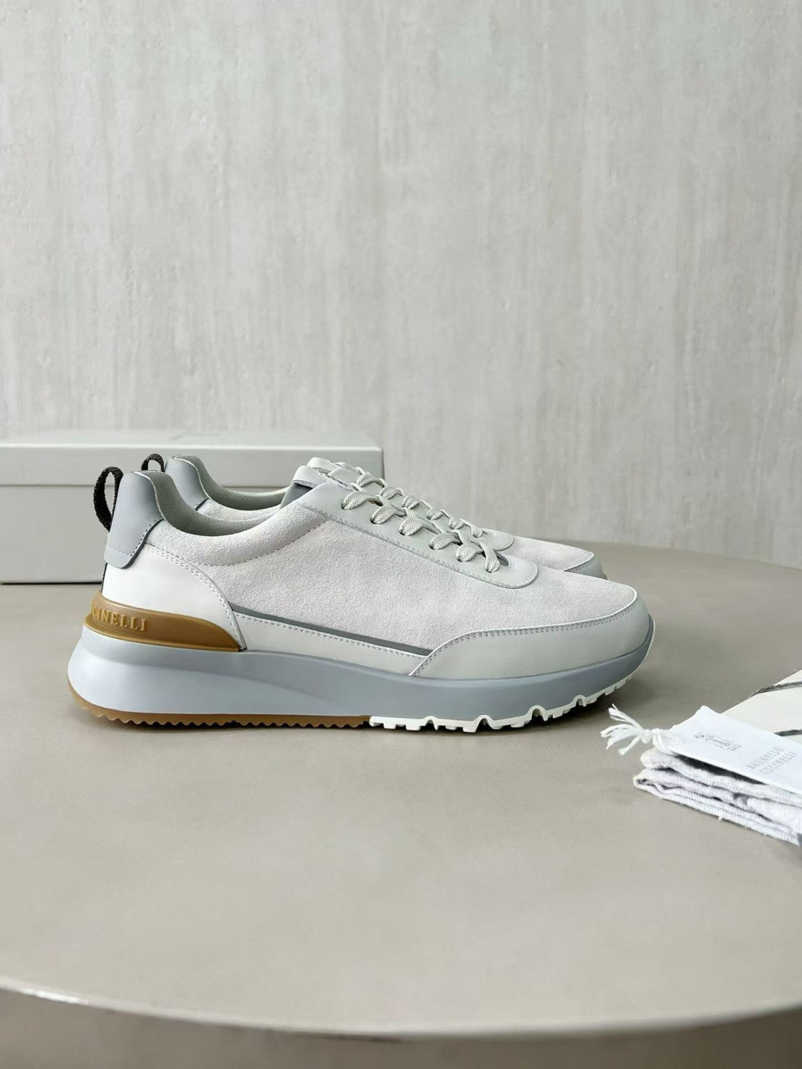 Brunello Cucinellia Suede and Calfskin Runners #375492