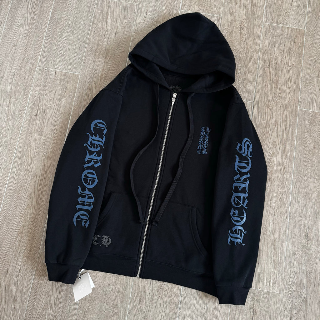 Chrome Hearts Blue Sanskrit Letters Waffle Lining Hooded Sweatshirt Pants #375714