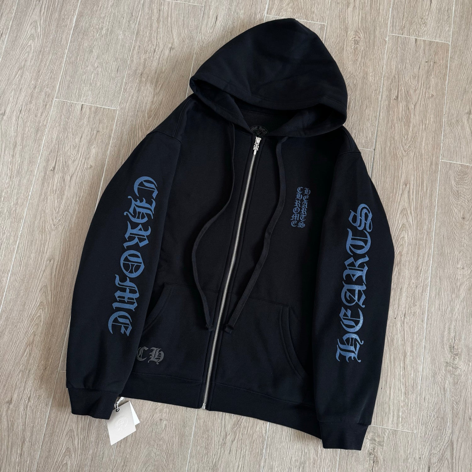 Chrome Hearts Blue Sanskrit Letters Waffle Lining Hooded Sweatshirt Pants #375714