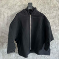 Rick Owens Men's Spring And Autumn Solid Color Fashion Trend Cape Wool Hoodie Long Sleeve Loose Sweater Ngvp #7523