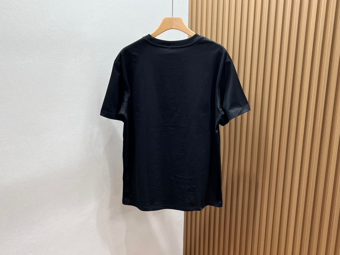 Dior Men's Summer Solid Color Graphic Printed Round Neck Cotton Short Sleeve T-Shirt #74446
