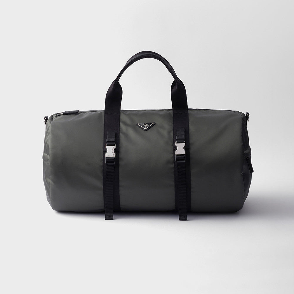 Prada Black Re-nylon and Saffiano Leather Duffle Bag #335984