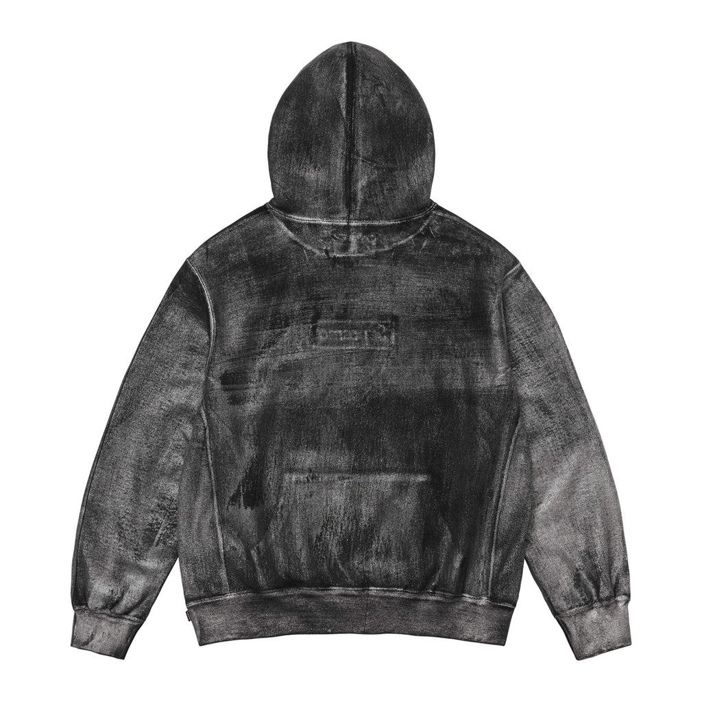 SUPREME/MM6 MAISON MARGIELA Men's and Women's Spring and Autumn Tie-Dye Washed Logo Solid Color Pocket Hooded Sweatshirt Pullover #73148