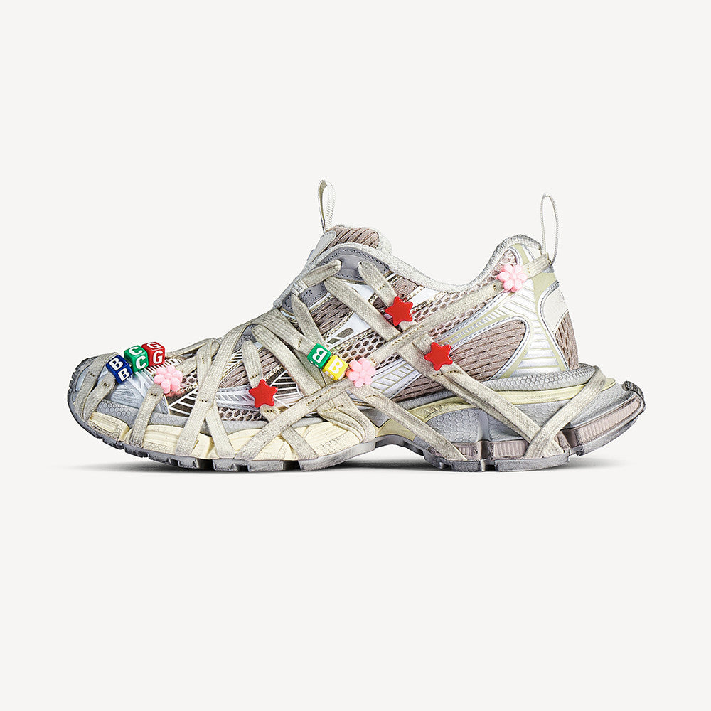 Balenciaga Women's 3xl Extreme Lace Sneaker in Eggshell Multicolor #376551
