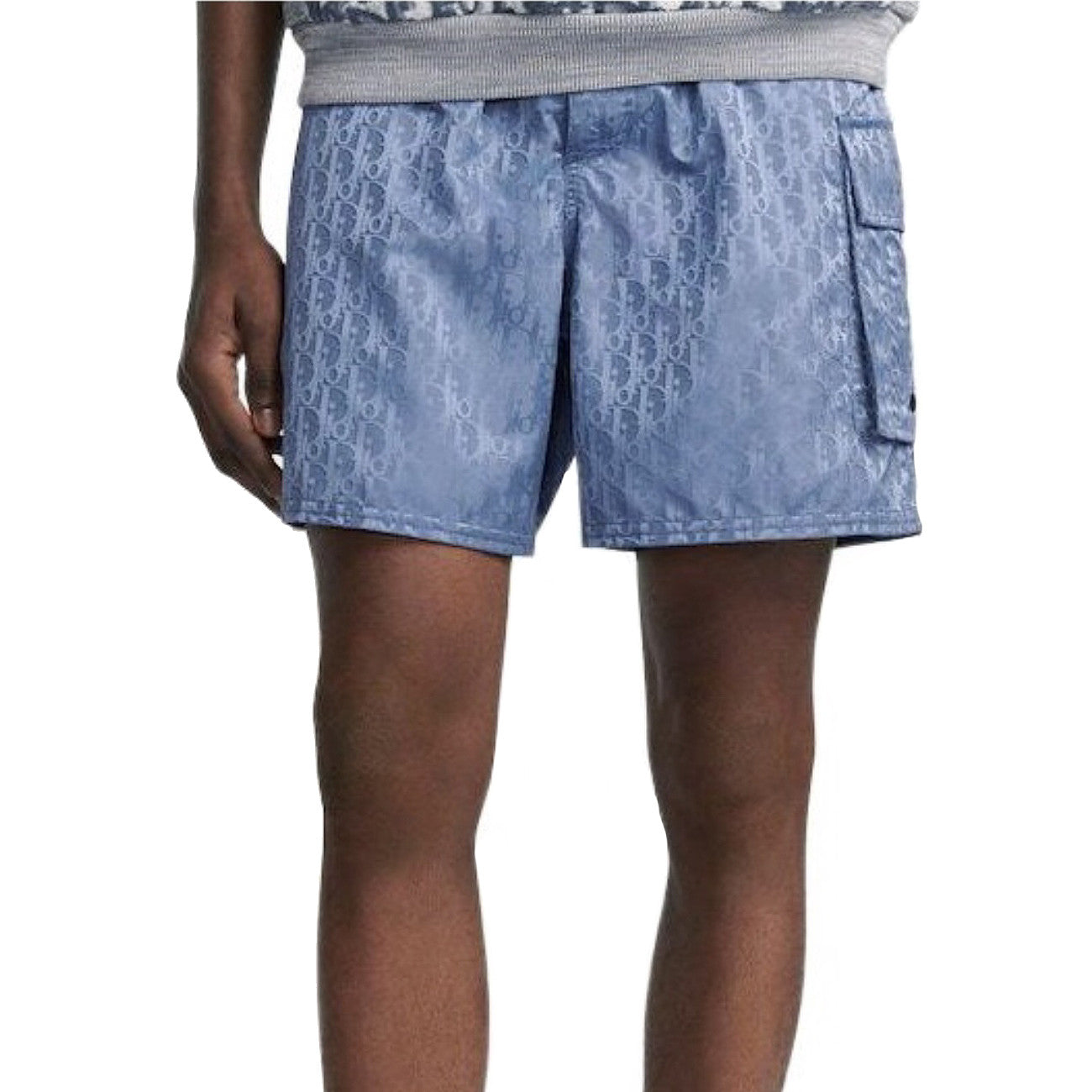 Dior Men's Summer Solid Colour Letter Print Lace Up Casual Silk Straight Swimming Shorts #76873