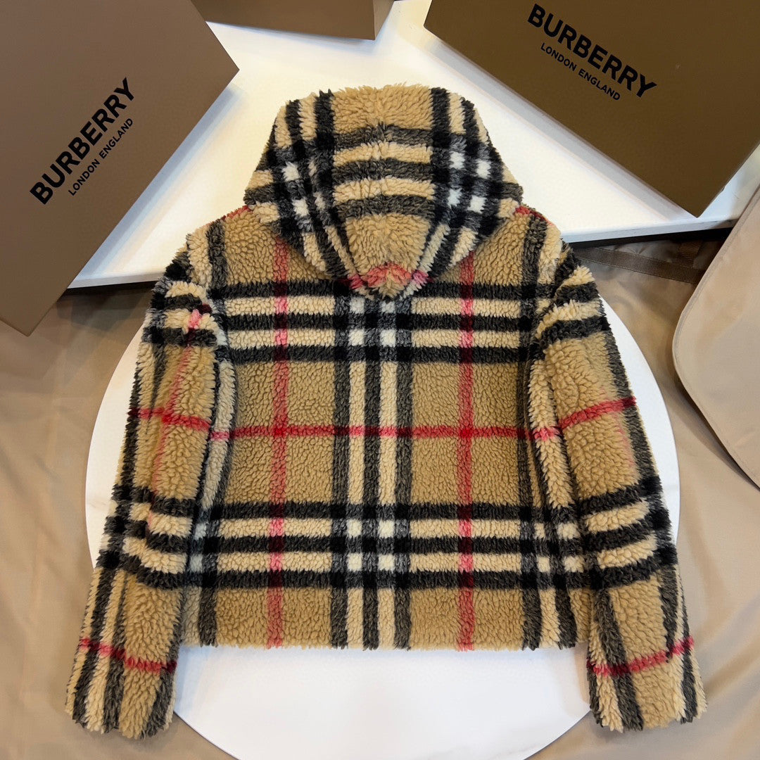 Burberry Check Fleece Hooded Jacket #96751