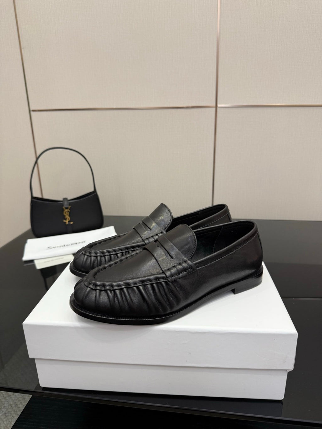 Saint Laurent Women's Autumn/Winter Fashion Casual Sheepskin Suede Round Toe Slip On Flat Loafers Casual Shoes #78376
