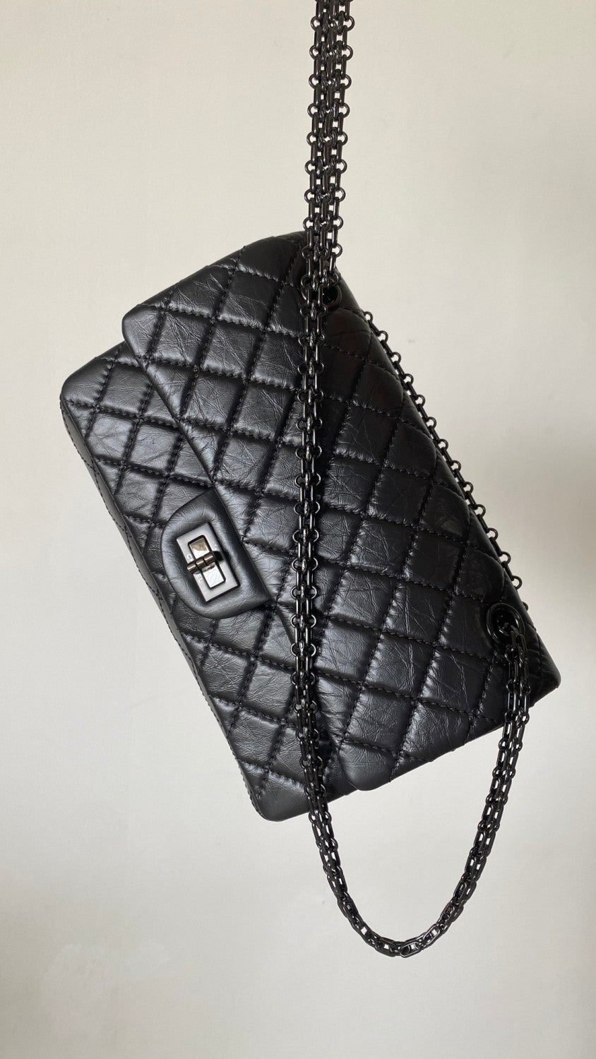 Chanel 2.55 Handbag Aged Calfskin Gold-Tone Metal #333121
