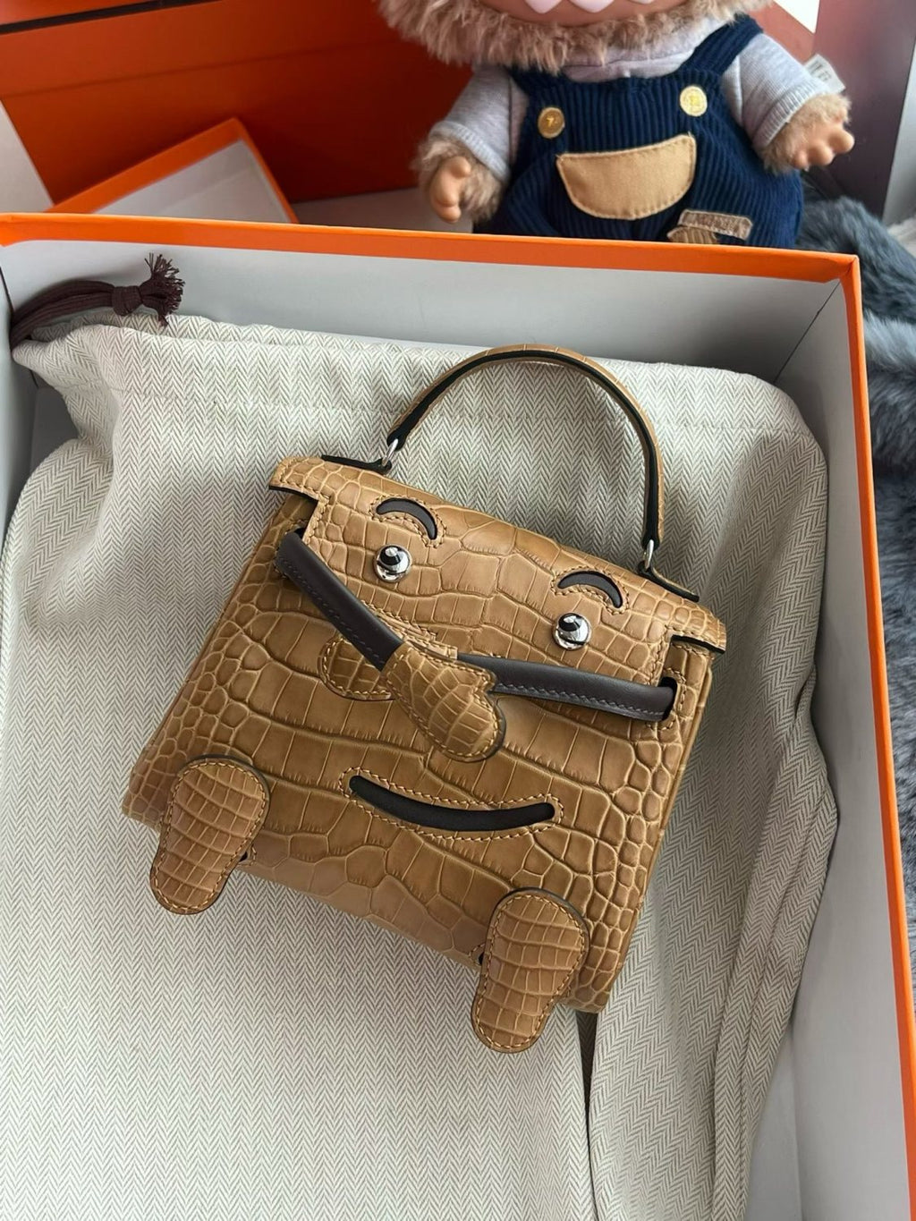 Hermes Kelly Doll Kraft Paper 2H Millennium Doll Top-grain Genuine Imported Alligator Leather Shoulder Crossbody Bag Bags For Other Colours Please Contact Customer Service #195072
