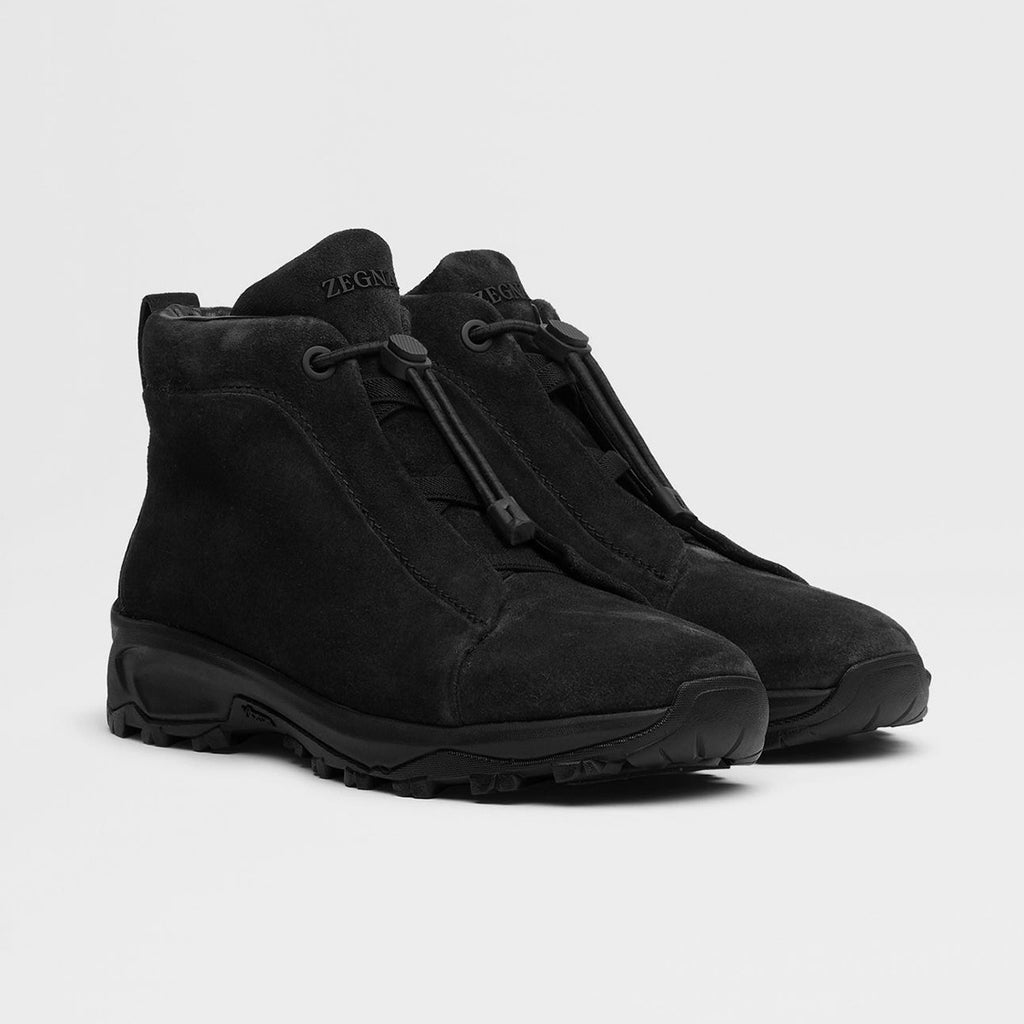 Ermenegildo Zegna Men's Suede Triple Stitch Vetta Luxury Casual Shoes Spring/Fall/Winter Lace-Up Round-Toe Low-Top Boots Shoes #81746