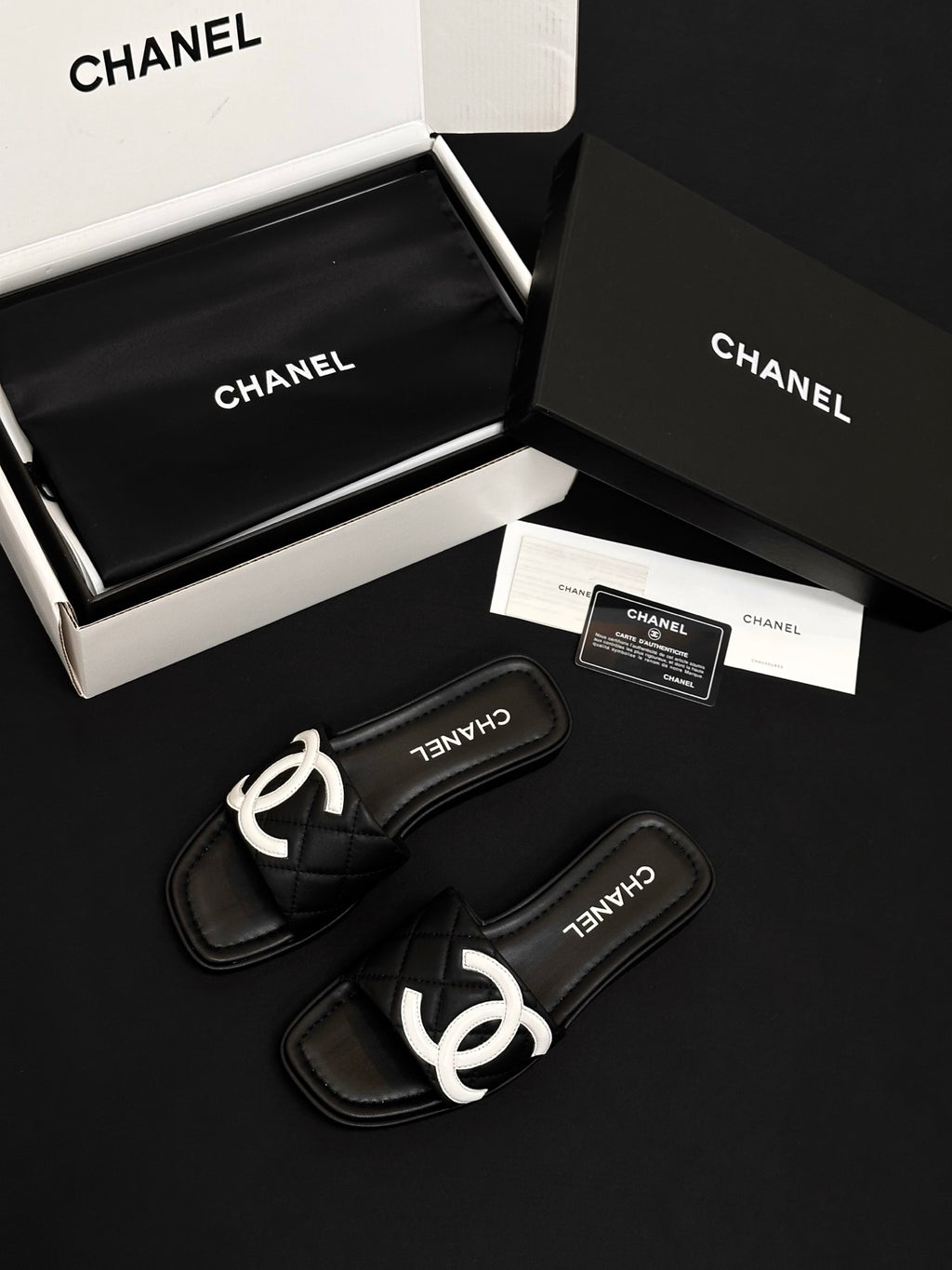 Chanel CC Vintage Diamond Slippers#380066