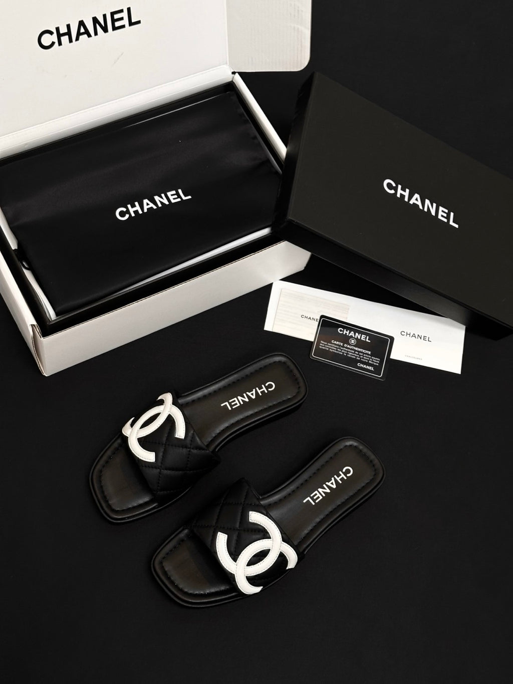 Chanel CC Vintage Diamond Slippers#380066