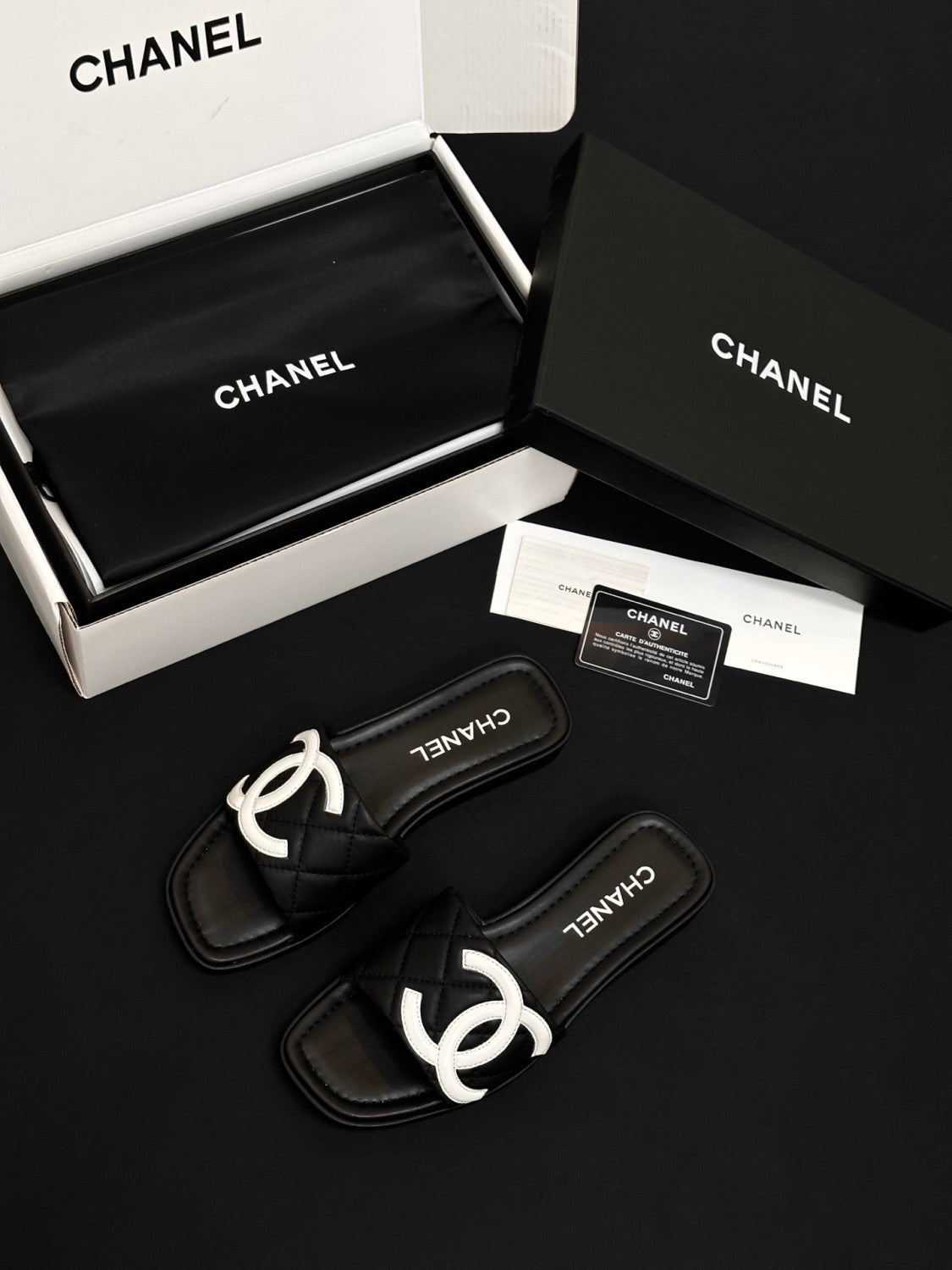 Chanel CC Vintage Diamond Slippers#380066