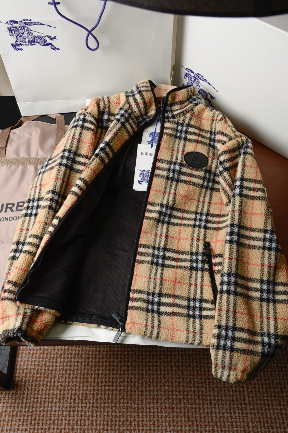 Burberry Check Wool Cashmere Blend Fleece #336391