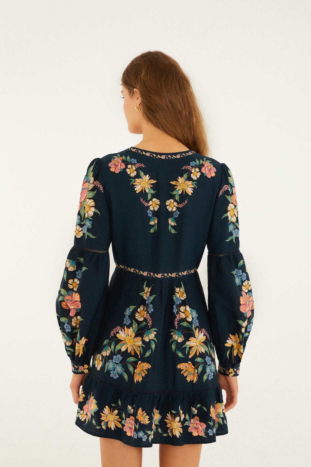 Dark Blue Maira Floral Mini Dress