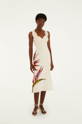 Sand Strelitzia Midi Dress
