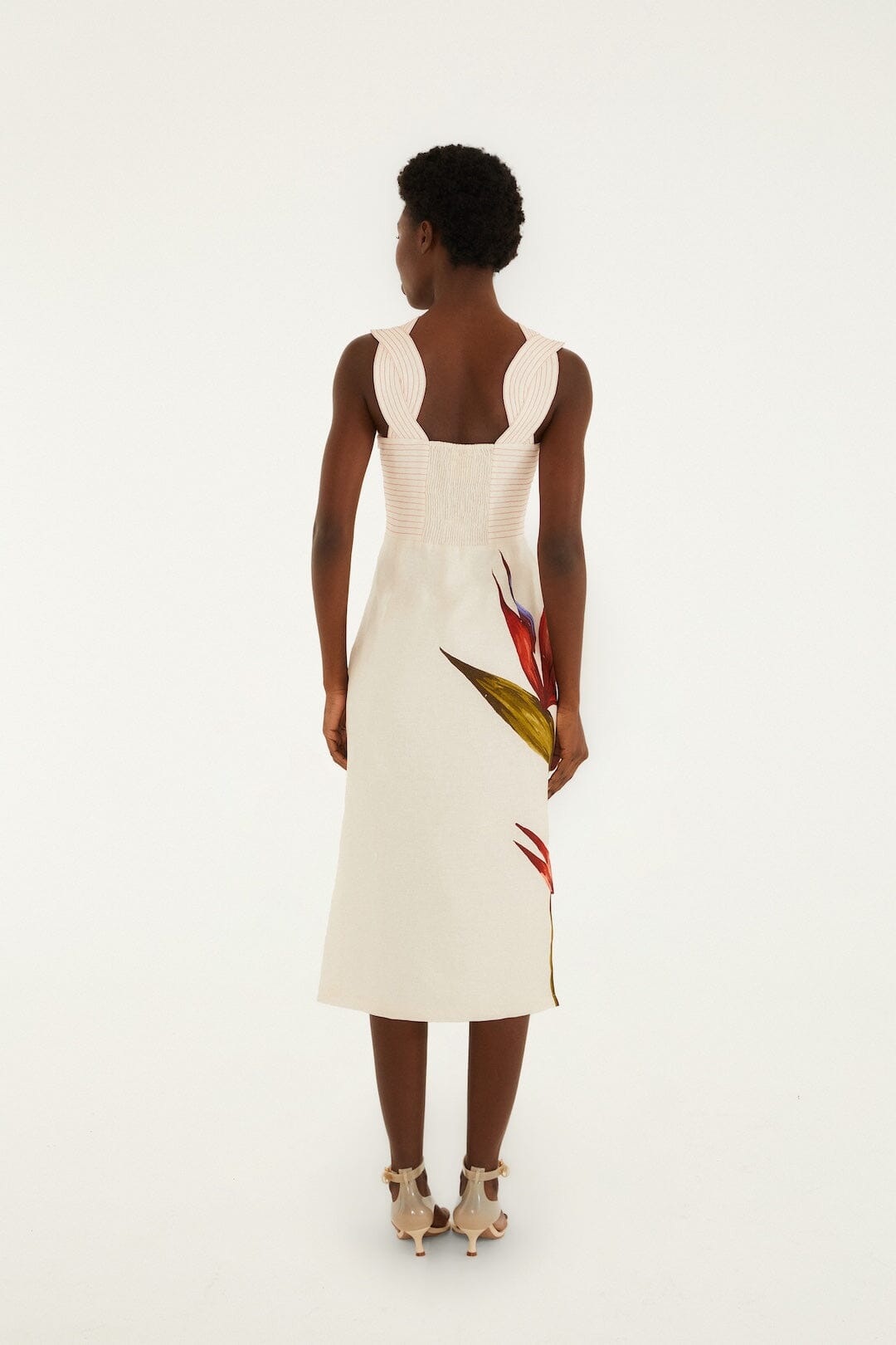 Sand Strelitzia Midi Dress