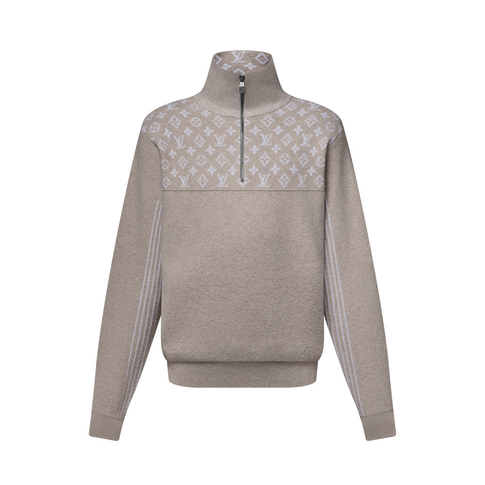 Louis Vuitton Ribbed Wool Half-Zip Pullove #333703