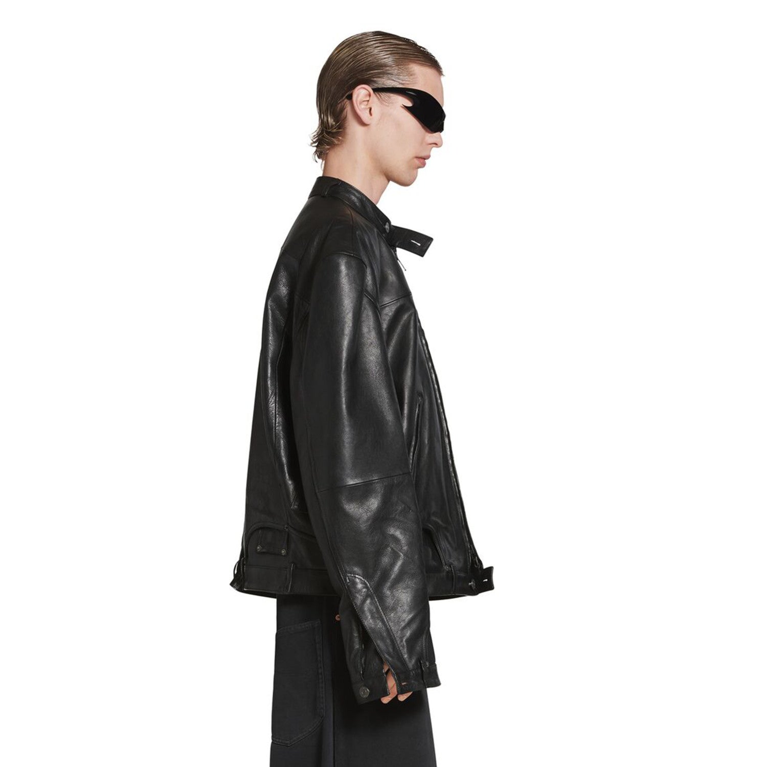 Balenciaga Deconstructed Zip-Up Jacket In Black Ngvp #6682