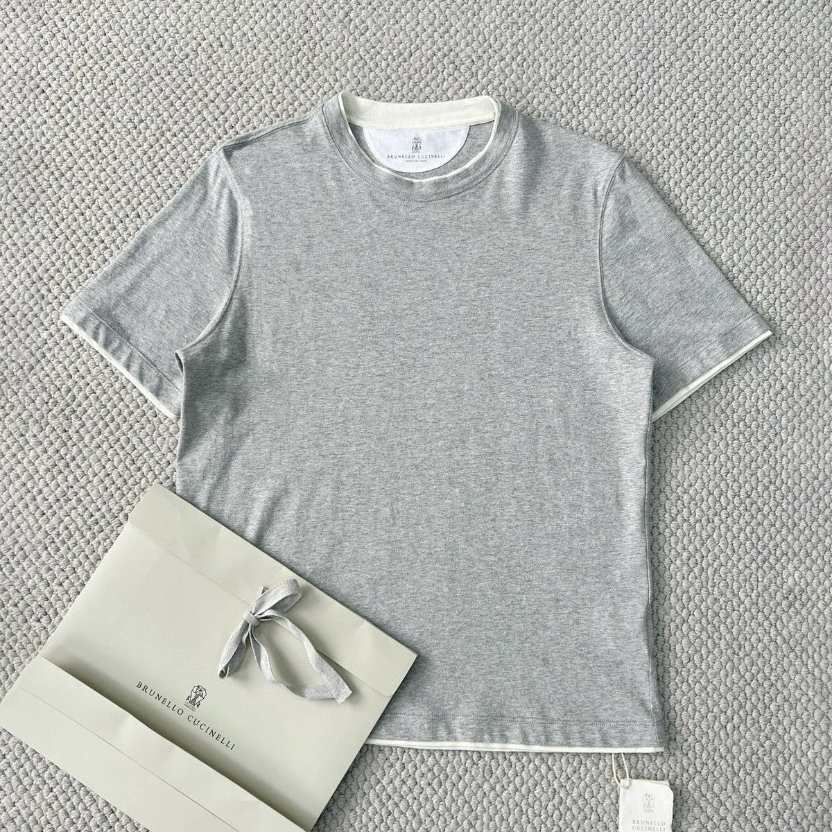 Brunello Cucinelli Men's Summer Solid Color Round Neck Cotton Short Sleeve T-Shirt #76657