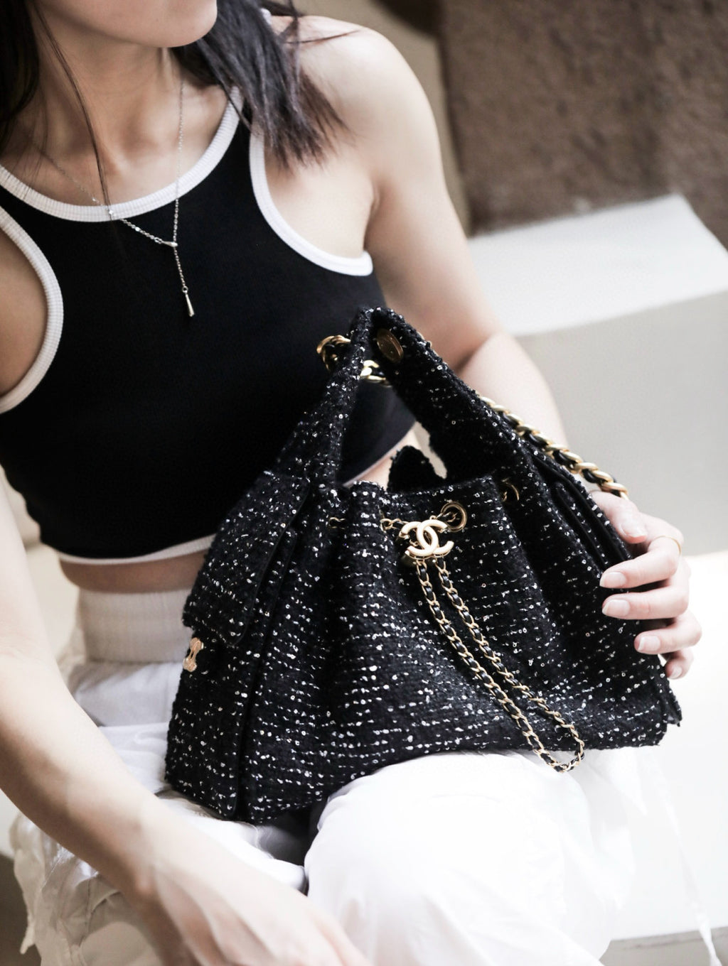 Chanel Hobo Drawstring Underarm Bag Fashion Luxury Temperament Trend Senior New Banquet Bags #81423
