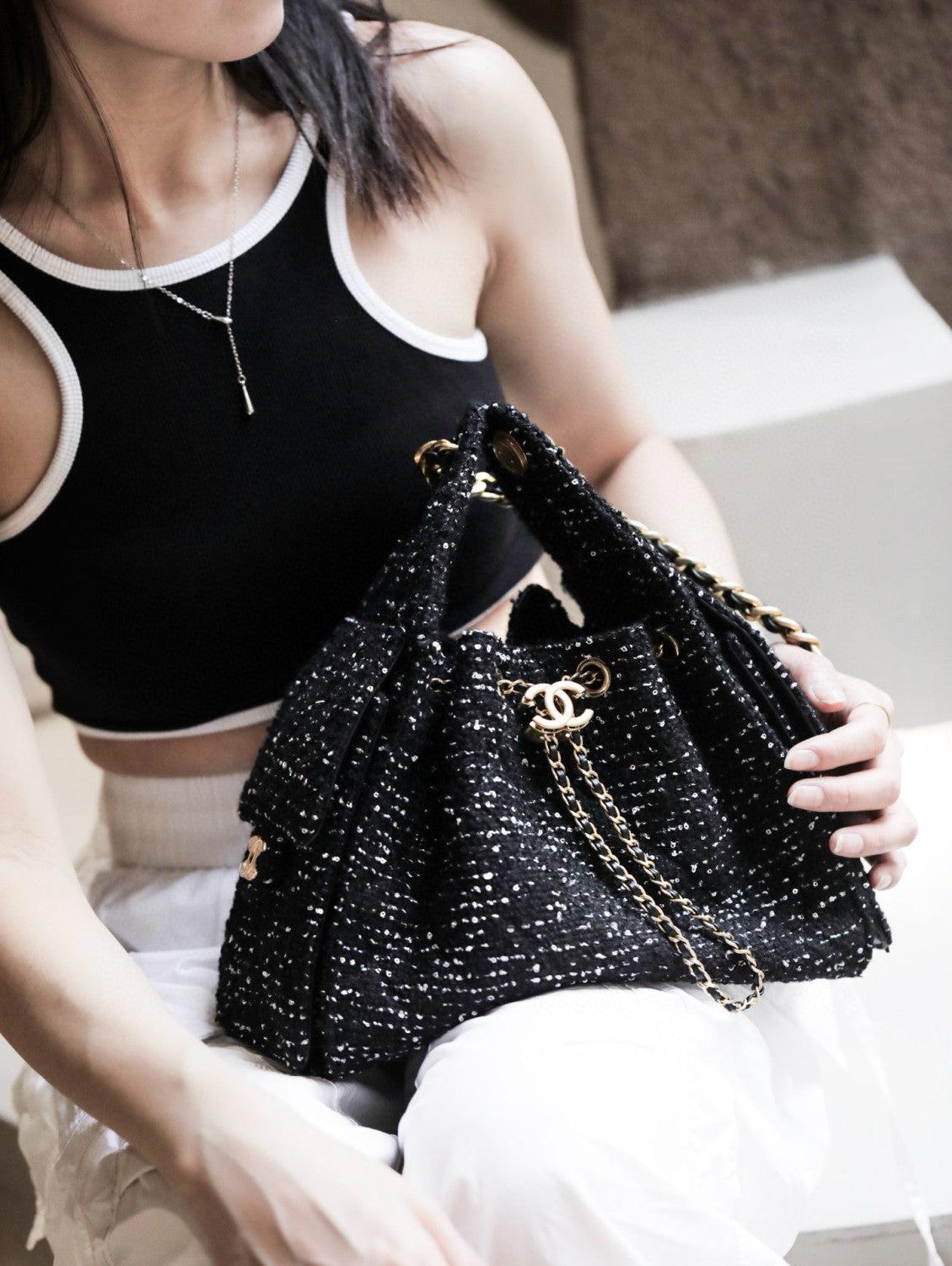 Chanel Hobo Drawstring Underarm Bag Fashion Luxury Temperament Trend Senior New Banquet Bags #81423